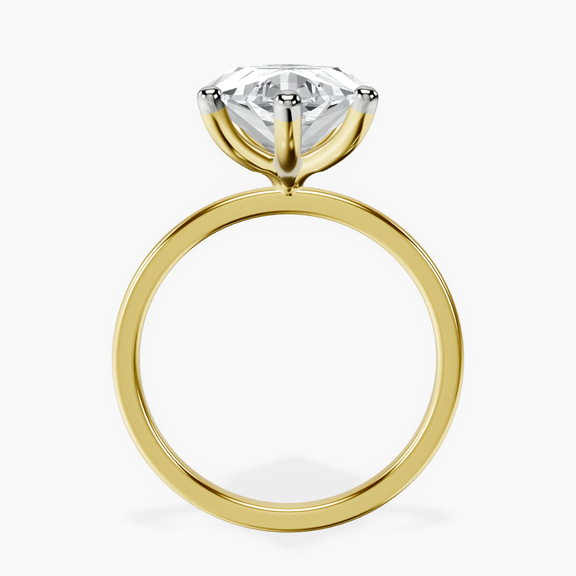 18kt Yellow Gold Six Prong Solitaire 1.5mm Lab Diamond Ring side right image one