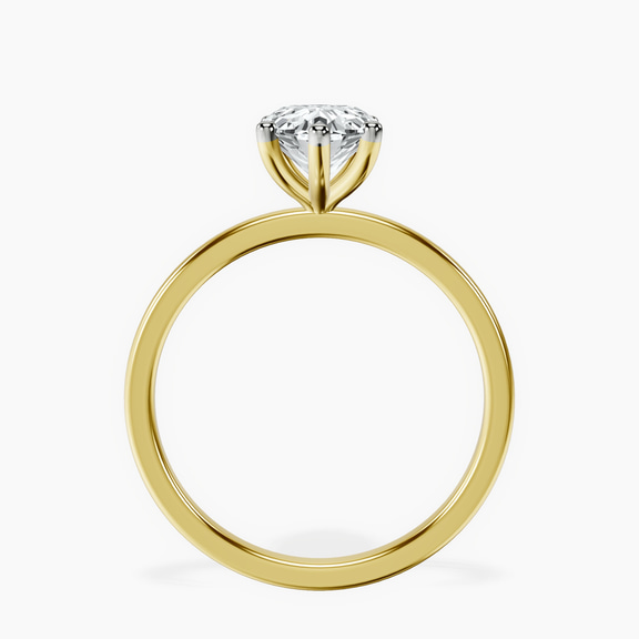 14ct Yellow Gold Six Prong Solitaire 1.5mm Lab Diamond Ring side right image one