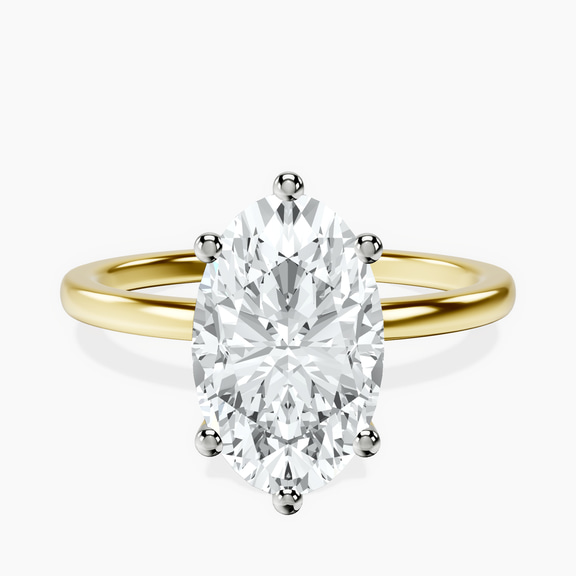 10kt Yellow Gold Six Prong Solitaire 1.5mm Lab Diamond Ring front image