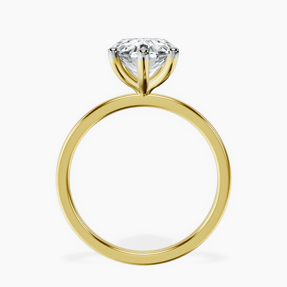 14kt Yellow Gold Six Prong Solitaire 1.5mm Lab Diamond Ring side right image one