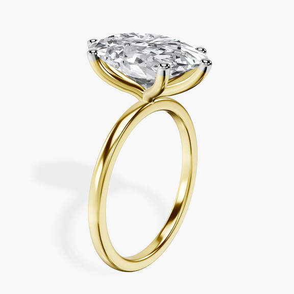 10kt Yellow Gold Six Prong Solitaire 1.5mm Lab Diamond Ring standing product image one
