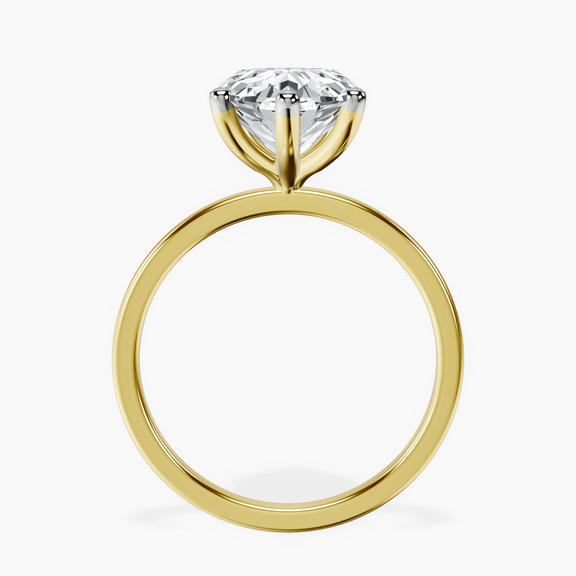 10kt Yellow Gold Six Prong Solitaire 1.5mm Lab Diamond Ring side right image one
