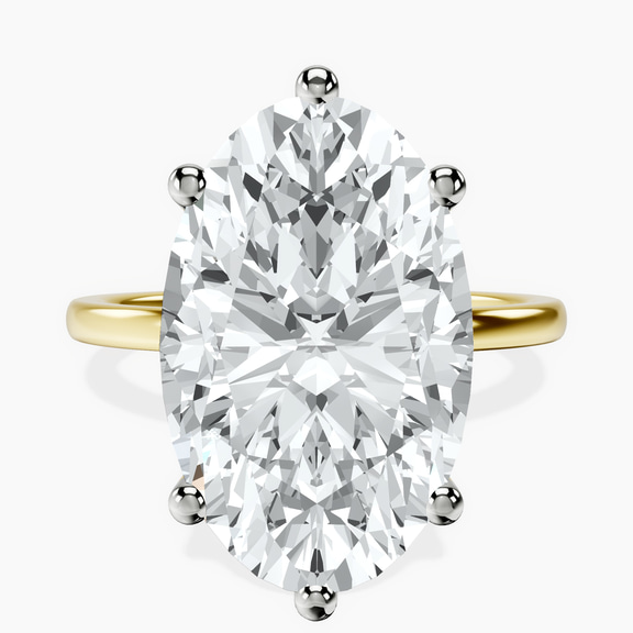 18kt Yellow Gold Six Prong Solitaire 1.5mm Lab Diamond Ring front image