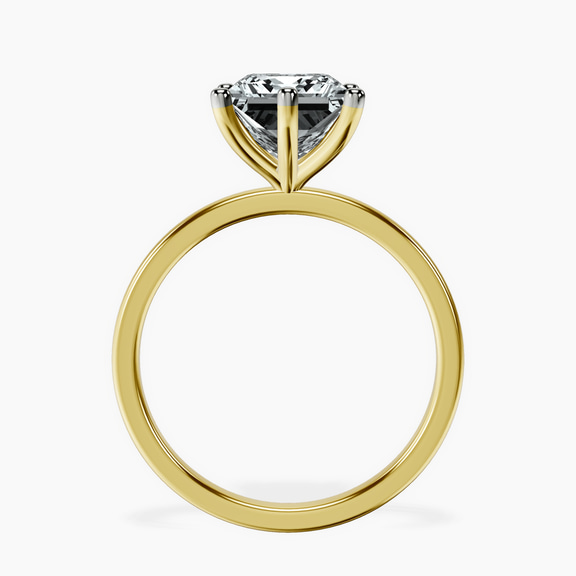 10kt Yellow Gold Six Prong Solitaire 1.5mm Lab Diamond Ring side right image one