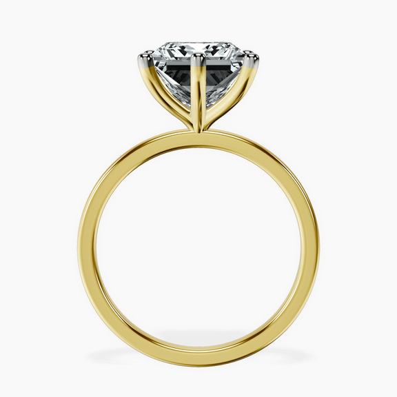 18kt Yellow Gold Six Prong Solitaire 1.5mm Lab Diamond Ring side right image one