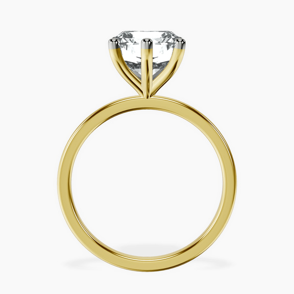 14kt Yellow Gold Six Prong Solitaire 1.5mm Lab Diamond Ring side right image one