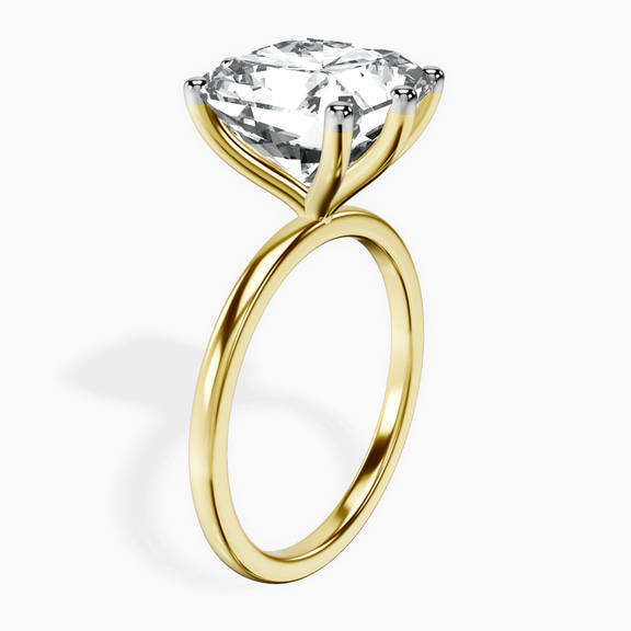 14kt Yellow Gold Six Prong Solitaire 1.5mm Lab Diamond Ring standing product image one