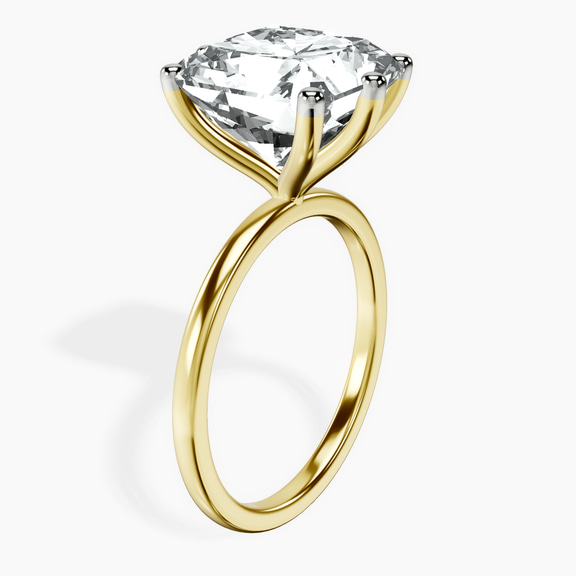 14kt Yellow Gold Six Prong Solitaire 1.5mm Lab Diamond Ring standing product image one
