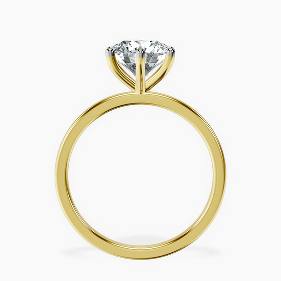 18ct Yellow Gold Six Prong Solitaire 1.5mm Lab Diamond Ring side right image one