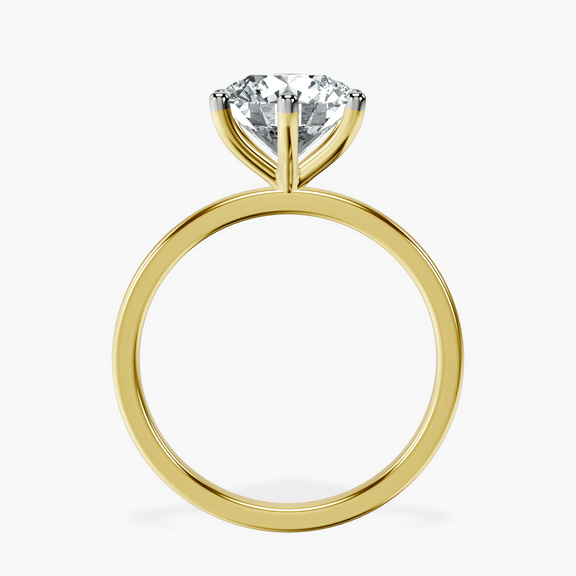 10kt Yellow Gold Six Prong Solitaire 1.5mm Lab Diamond Ring side right image one