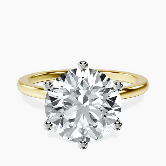 14kt Yellow Gold Six Prong Solitaire 1.5mm Lab Diamond Ring front image