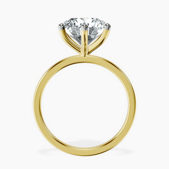 14kt Yellow Gold Six Prong Solitaire 1.5mm Lab Diamond Ring side right image one