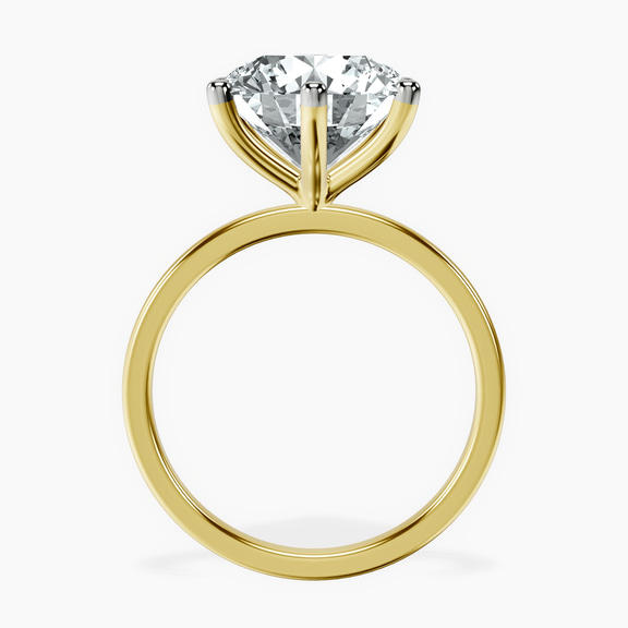 14kt Yellow Gold Six Prong Solitaire 1.5mm Lab Diamond Ring side right image one