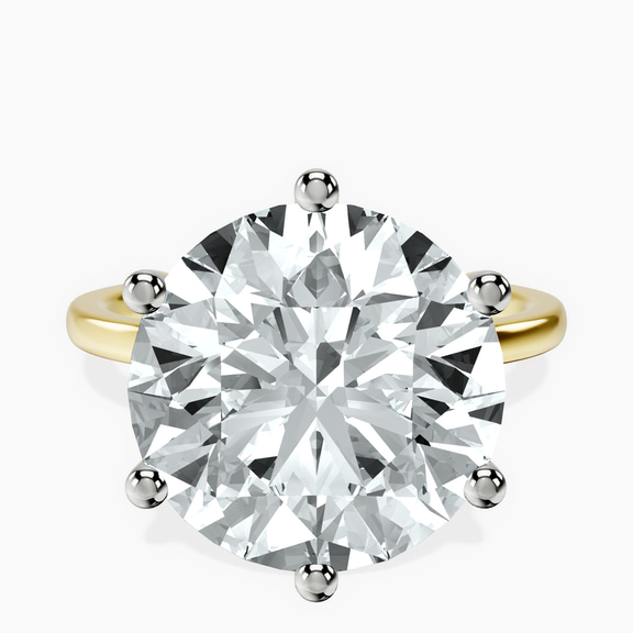 14kt Yellow Gold Six Prong Solitaire 1.5mm Lab Diamond Ring front image