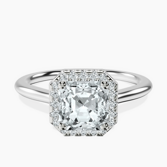 Platinum Harriet Halo 1.5mm Lab Diamond Ring front image