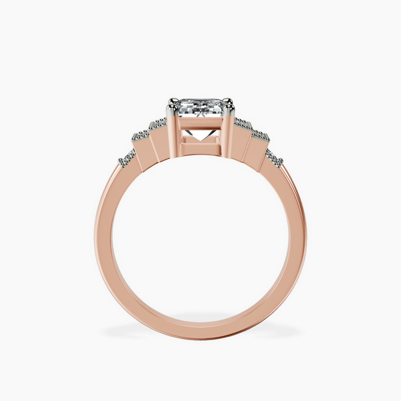 18kt Rose Gold Joy Tapering Side Stone Lab Diamond Ring side right image one