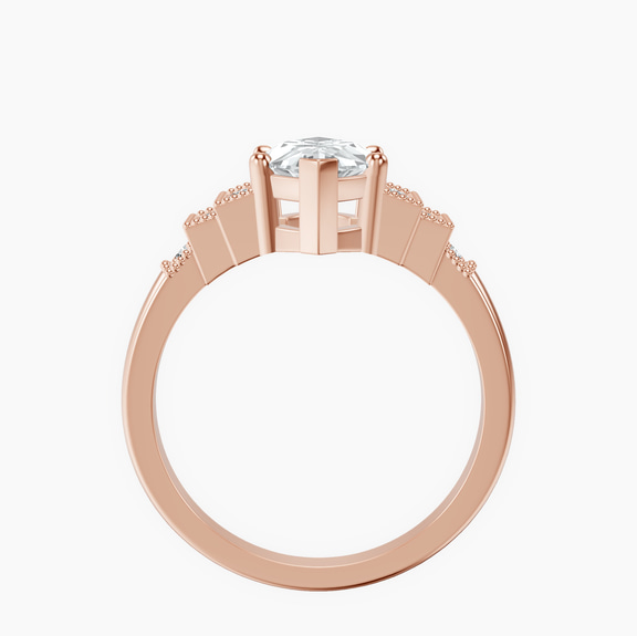 9ct Rose Gold Joy Tapering Side Stone Lab Diamond Ring side right image one