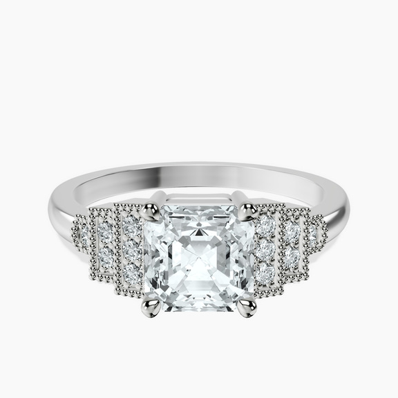 Platinum Joy Tapering Side Stone Lab Diamond Ring front image