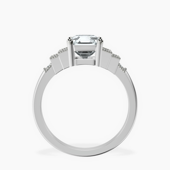 Platinum Joy Tapering Side Stone Lab Diamond Ring side right image one