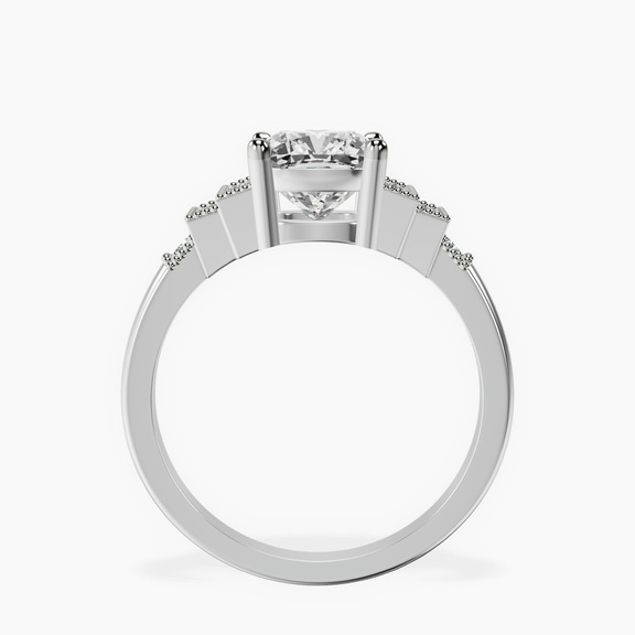 Platinum Joy Tapering Side Stone Lab Diamond Ring side right image one
