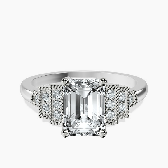 Platinum Joy Tapering Side Stone Lab Diamond Ring front image