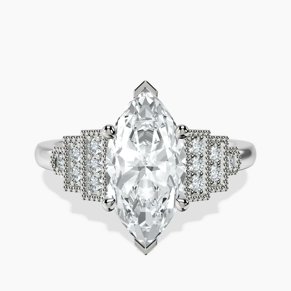 Platinum Joy Tapering Side Stone Lab Diamond Ring front image