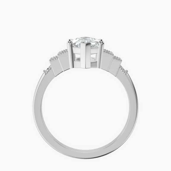 Platinum Joy Tapering Side Stone Lab Diamond Ring side right image one