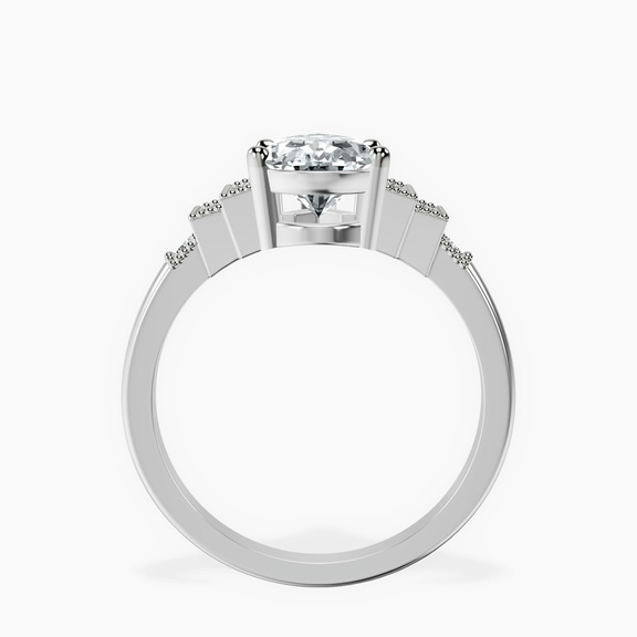 Platinum Joy Tapering Side Stone Lab Diamond Ring side right image one