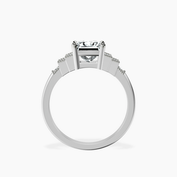 Platinum Joy Tapering Side Stone Lab Diamond Ring side right image one