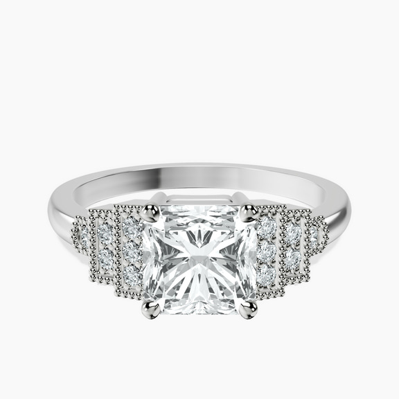 Platinum Joy Tapering Side Stone Lab Diamond Ring front image