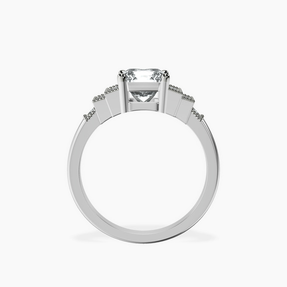 Platinum Joy Tapering Side Stone Lab Diamond Ring side right image one