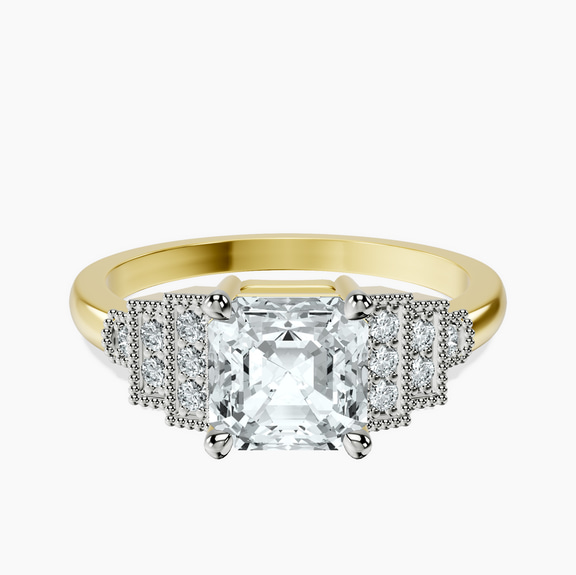 9ct Yellow Gold Joy Tapering Side Stone Lab Diamond Ring front image