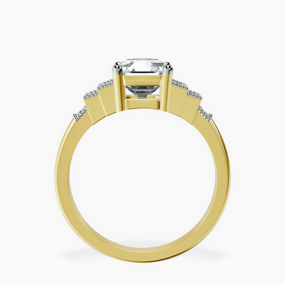 9ct Yellow Gold Joy Tapering Side Stone Lab Diamond Ring side right image one