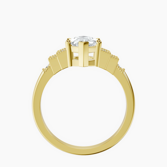 14ct Yellow Gold Joy Tapering Side Stone Lab Diamond Ring side right image one