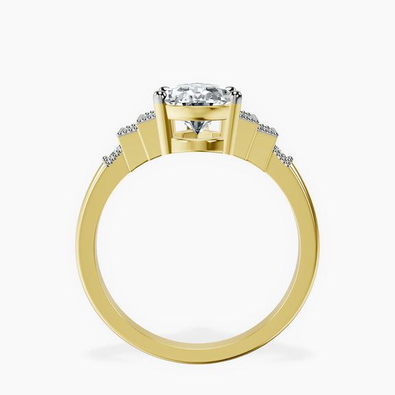 18ct Yellow Gold Joy Tapering Side Stone Lab Diamond Ring side right image one