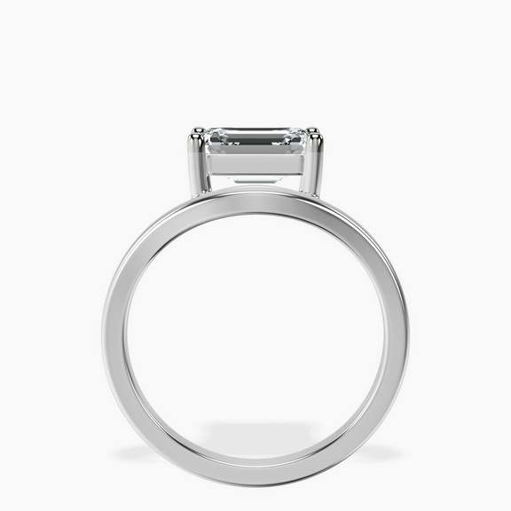 9ct White Gold Crest Four Prong Solitaire Lab Diamond Ring side right image one