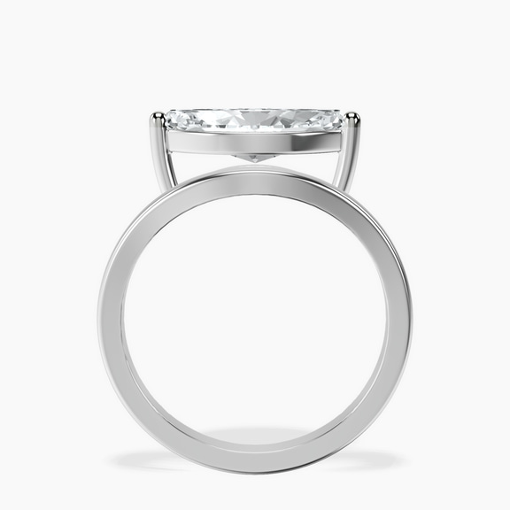 9ct White Gold Crest Four Prong Solitaire Lab Diamond Ring side right image one