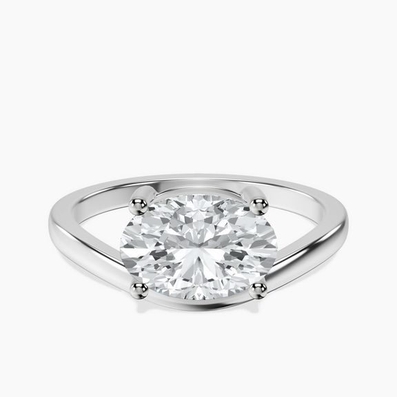 Platinum Crest Four Prong Solitaire Lab Diamond Ring front image