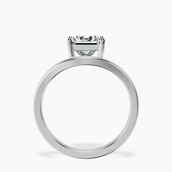 14kt White Gold Crest Four Prong Solitaire Lab Diamond Ring side right image one