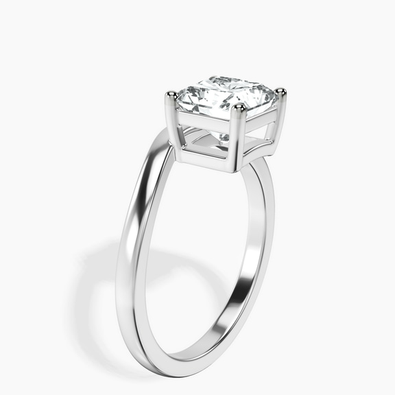 Platinum Crest Four Prong Solitaire Lab Diamond Ring standing product image one