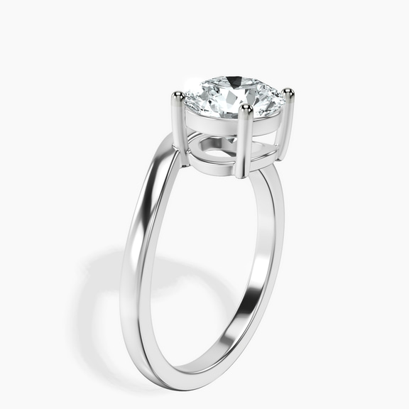 18kt White Gold Crest Four Prong Solitaire Lab Diamond Ring standing product image one