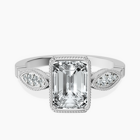 Platinum Everly Vintage Bezel Lab Diamond Ring front image