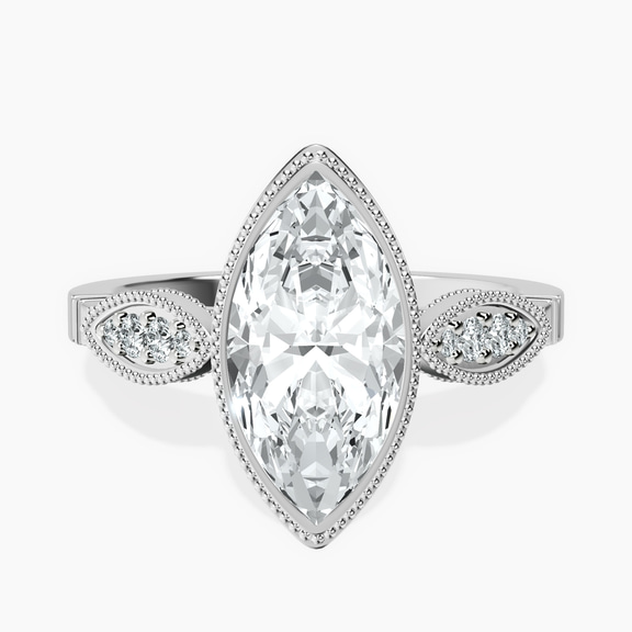 Platinum Everly Vintage Bezel Lab Diamond Ring front image