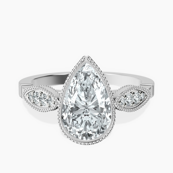 Platinum Everly Vintage Bezel Lab Diamond Ring front image