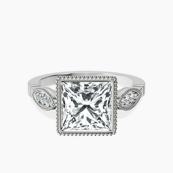 Platinum Everly Vintage Bezel Lab Diamond Ring front image