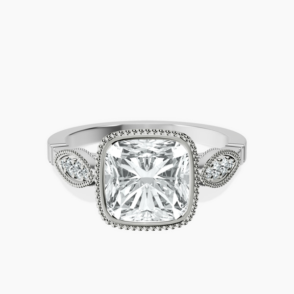 Platinum Everly Vintage Bezel Lab Diamond Ring front image