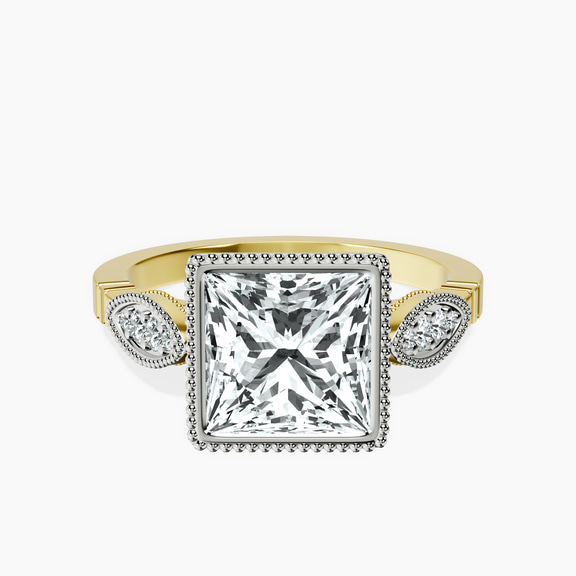 9ct Yellow Gold Everly Vintage Bezel Lab Diamond Ring front image