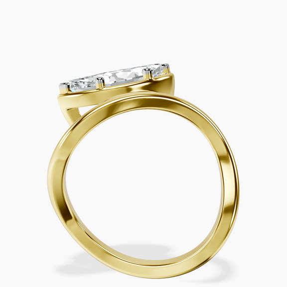 18ct Yellow Gold Infinity Crest Four Prong Solitaire Lab Diamond Ring side right image one