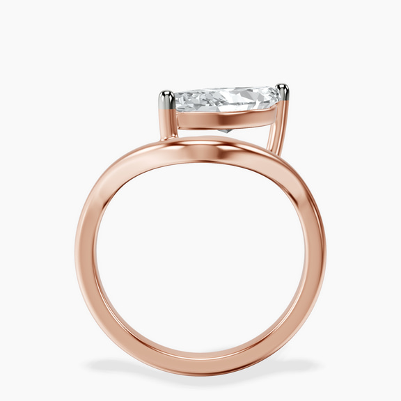 18kt Rose Gold Eden Crest Lab Diamond Ring side right image one