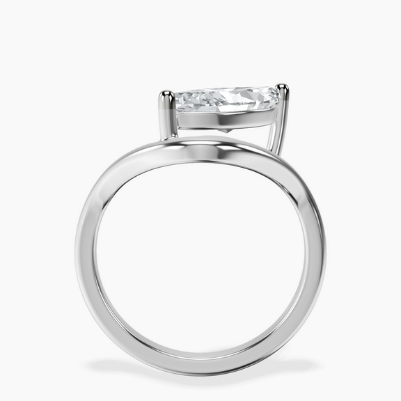 Platinum Eden Crest Lab Diamond Ring side right image one